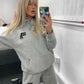 White Kisses 3D Grey Tracksuit