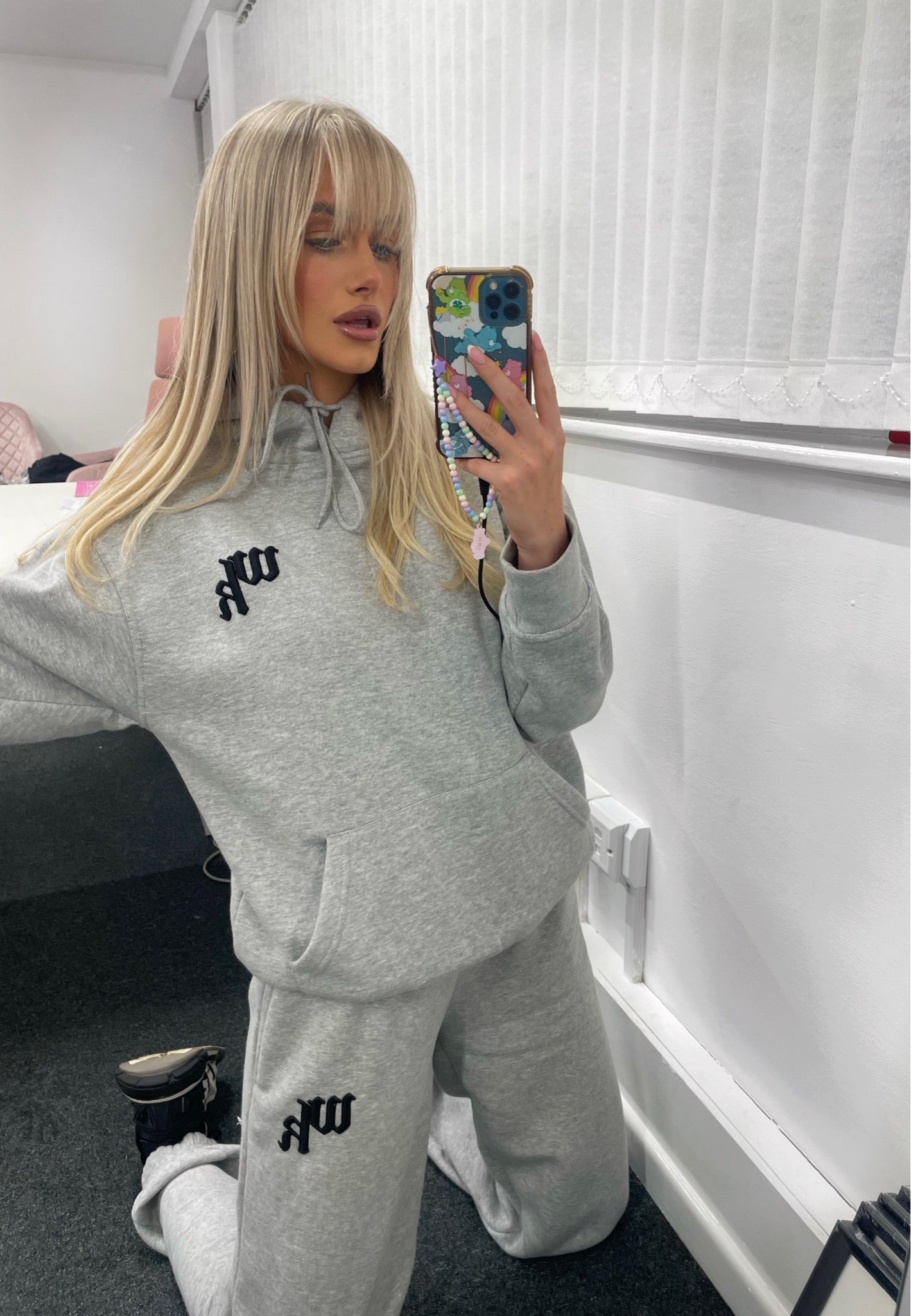 White Kisses 3D Grey Tracksuit