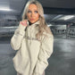 Beige White Kisses Hoodie