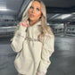 Beige White Kisses Hoodie