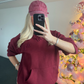 Vintage Burgundy White Kisses Cap