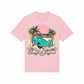 White Kisses Surf Sunset T-Shirt Pink