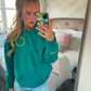 Teal & Yellow White Kisses Hoodie