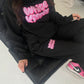 Black and Pink Bubble Joggers