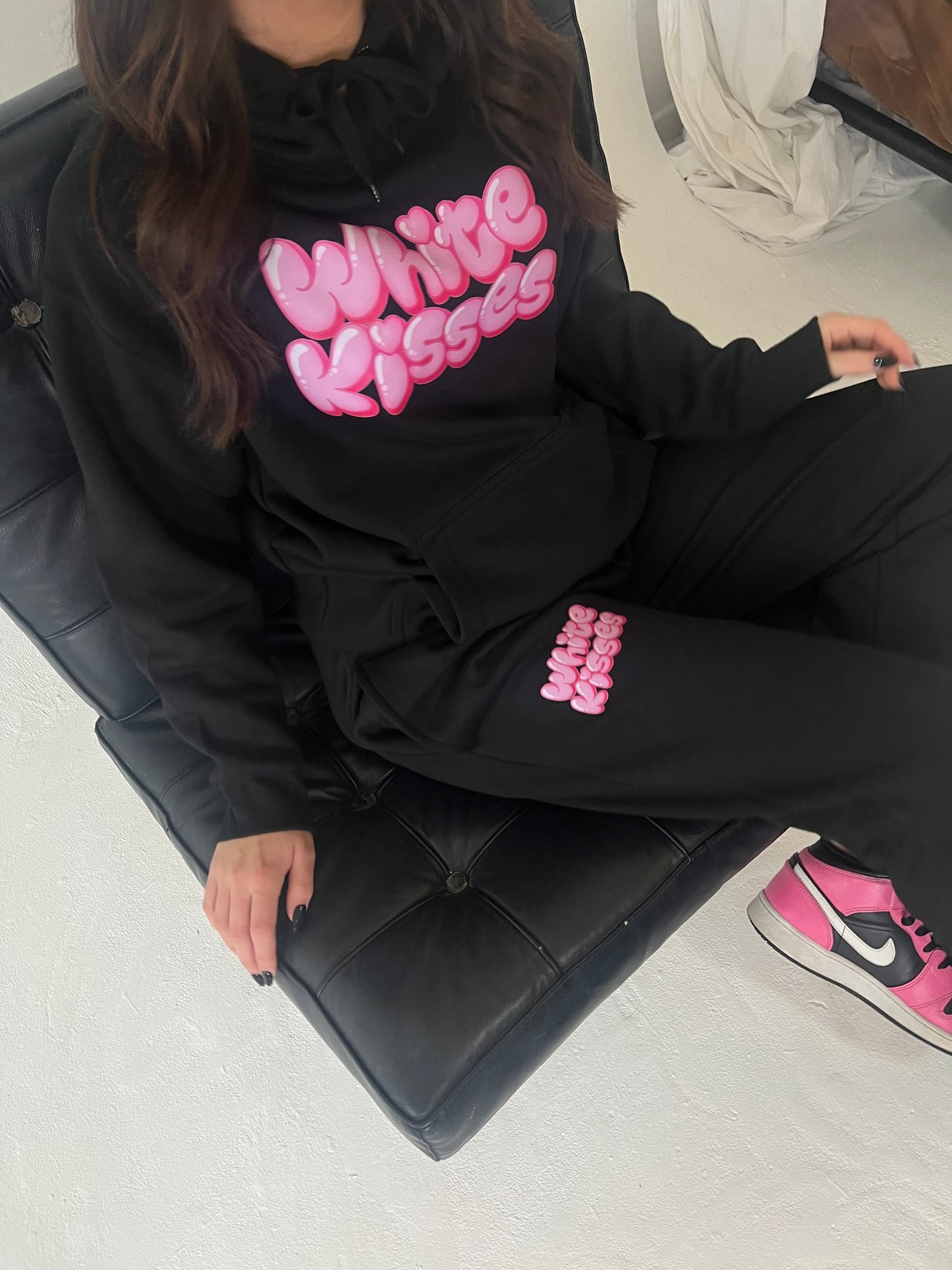 Black and Pink Bubble Joggers