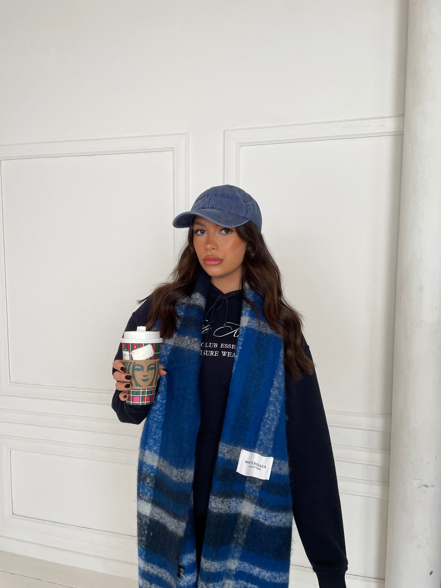 Vintage Blue White Kisses Cap